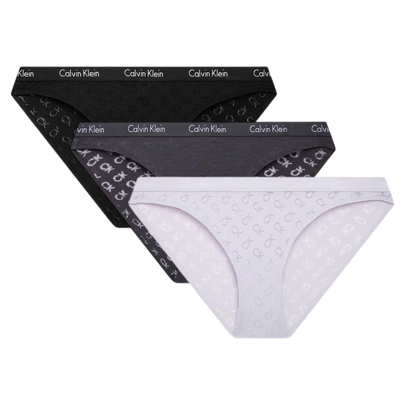 Calvin Klein Жаккардовый узкий пояс, полностью принтованное бикини, 3 штуки, женское белье QP3380O S