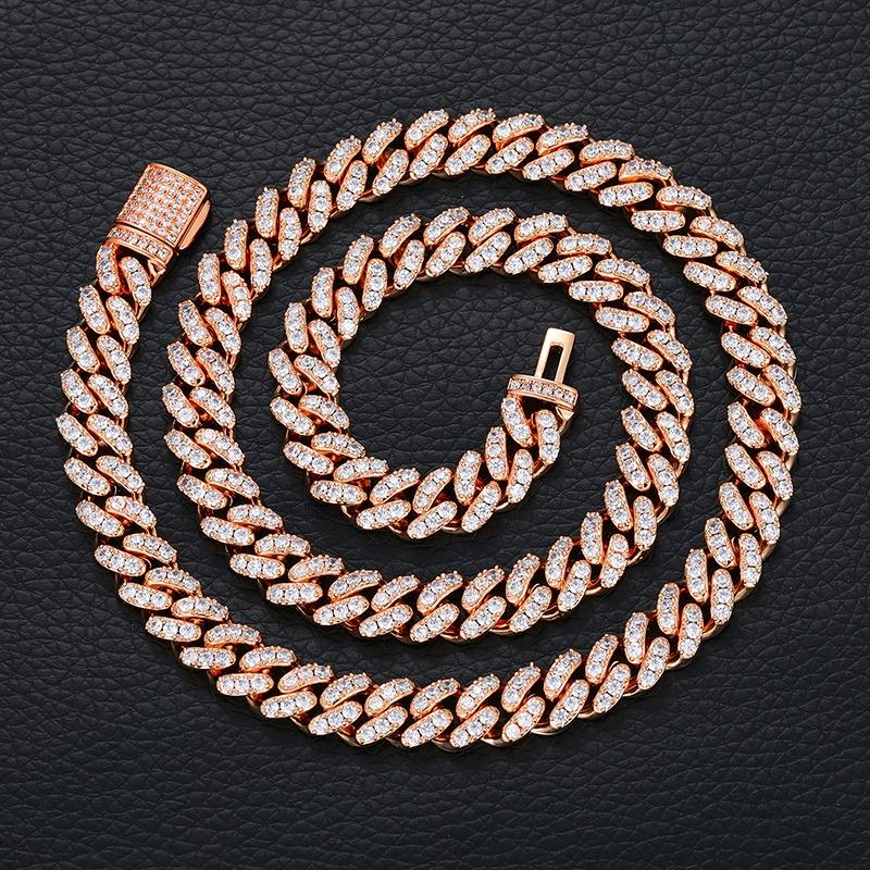 New Design Fine Jewelry Hip Hop Iced Out Moissanite/Zircon Cuban Link Chain Necklaces