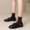 Fashion Retro casual women's bow small leather shoes breathable simple comfortable in spring women's single shoes coarse single shoes