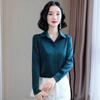 Spring and Autumn New Style Acetate Satin Design Stretch Imitation Silk Versatile Long-sleeved Satin Shirt for Women