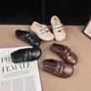 Girls' Retro Low-Cut Leather Shoes with Double Velcro - Spring/Autumn 2026 Academy Style