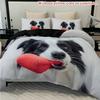 Schattige Hond 3D Cartoon Bedrukt Beddengoedovertrek Lieflijk Dierenthema Dekbedovertrekset Zacht Comfortabel Polyester Dekbedovertrek Kussenslopen