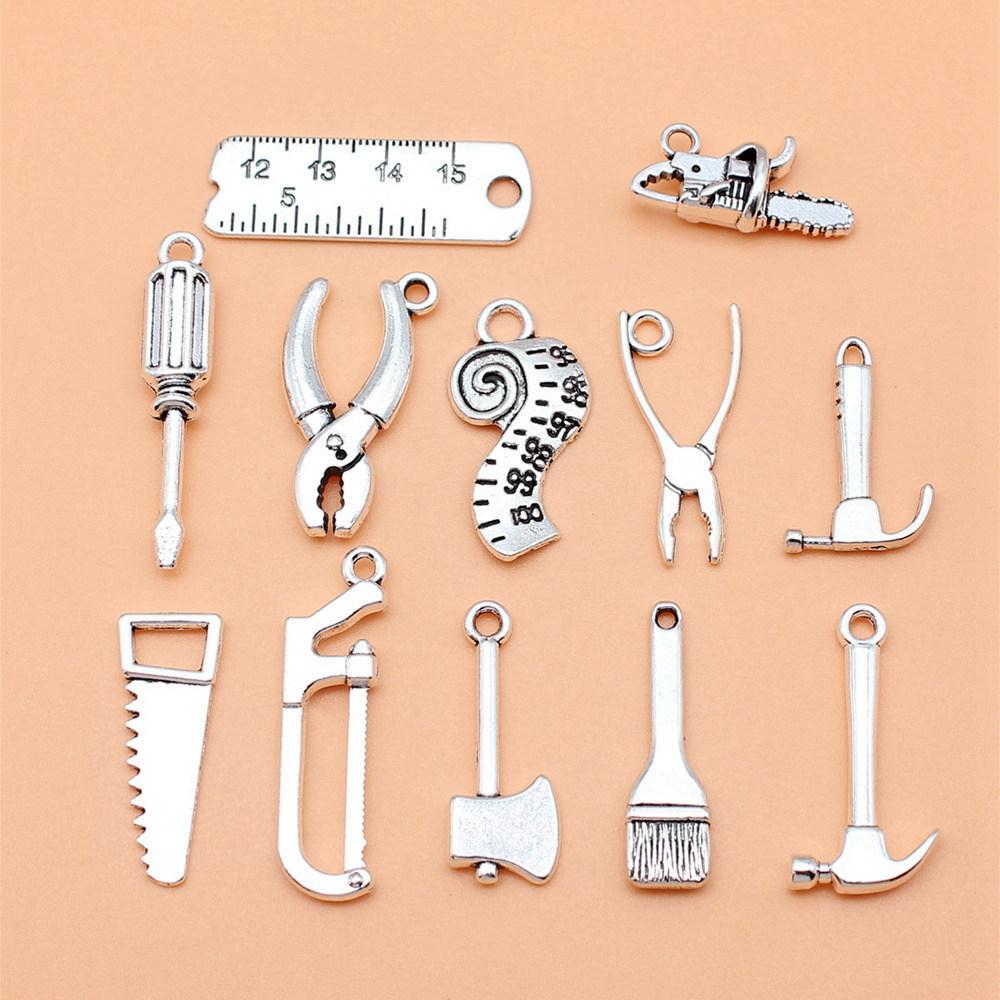 Charms Schlüsselschloss Werkzeug Gemischtes Set Anhänger Vintage Schmuckzubehör QC076