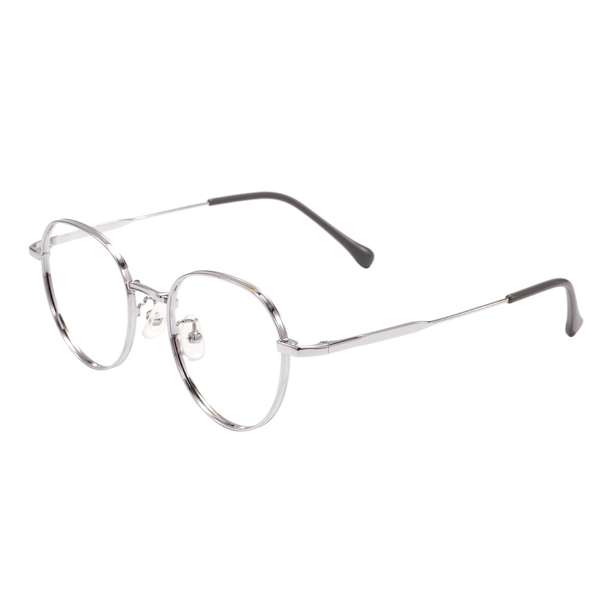 

Fashion Metal Round Small Spectacle Full Rim Stylish Black Eyeglasses Sturdy And Durable For Optical Prescription Lenses серебряный