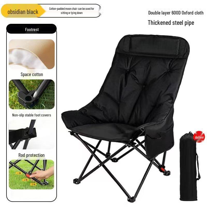 Portable High-Back U-Shaped Folding Moon Chair for Outdoor Leisure and Camping