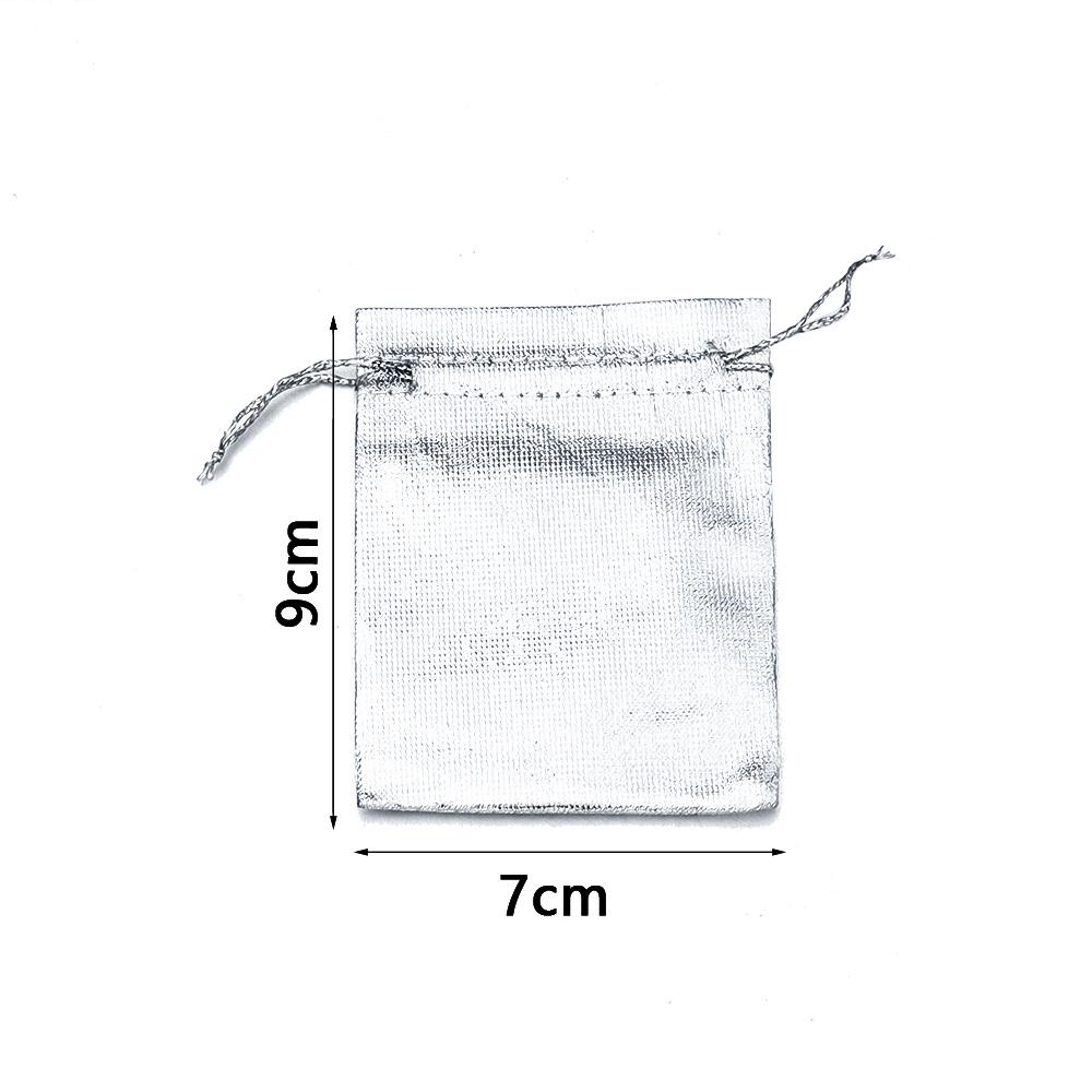 5-10Pcs Silver/Gold Foil Cloth Drawstring Bags Jewelry Gift Bags Candy Beads Bracelet Packing Pouch For Wedding Gift Storage Bag