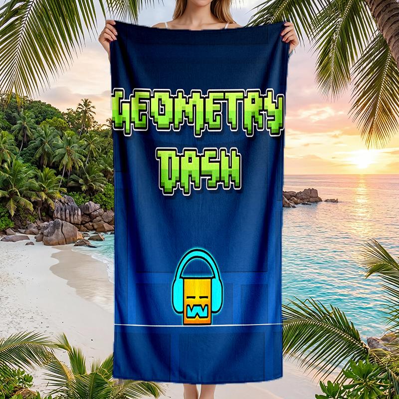 Geometry Dash Módní osuška: Ideální pro letní dobrodružství Měkké, savé a rychle schnoucí vhodné pro plavání a koupání