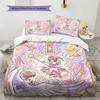 Cardcaptor Sakura Mönster Sängkläder Täcke Set Påslakan Örngott Heminredning Födelsedagspresent (1 * påslakan + 2 * örngott, utan kärna)