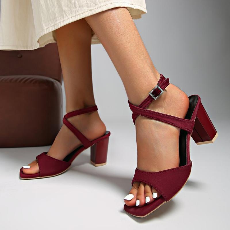 Plus Size 35-43 Summer High Heels Coarse Heel Cross with Fish Mouth High Heels Sandals Fashion High Heels Women Pumps