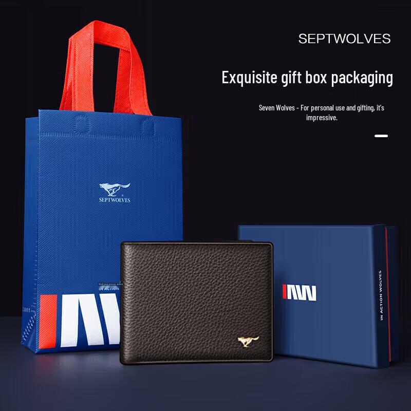 Seven Wolves Men's Genuine Leather Bi-fold Wallet