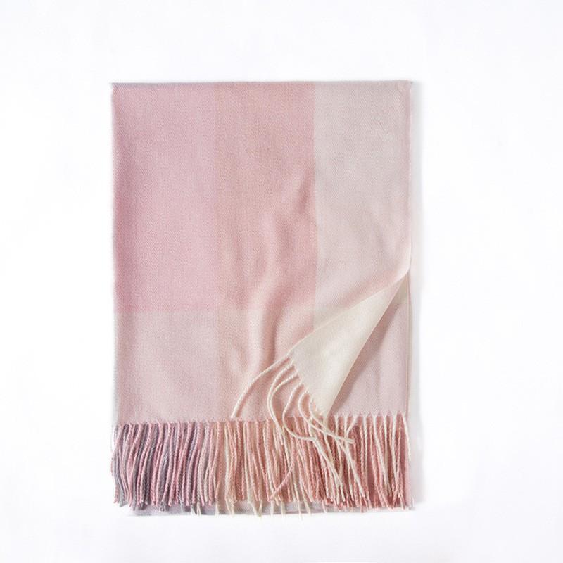 Soft Acrylic Plaid Scarf Women Winter Warm Shawl With Fringe Casual Chic Accessory