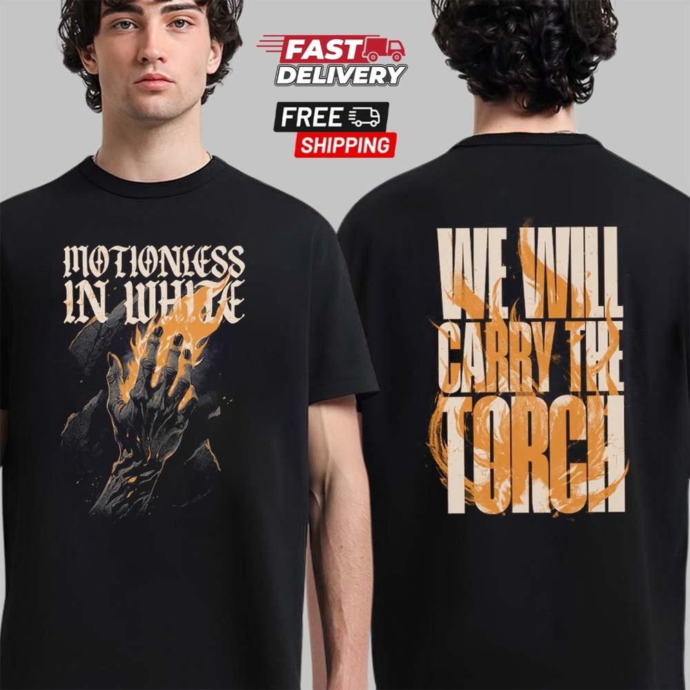 Футболка Motionless In White Carry The Torch, Футболка с символикой группы Heavy Metal, Унисекс футболка XXXXL