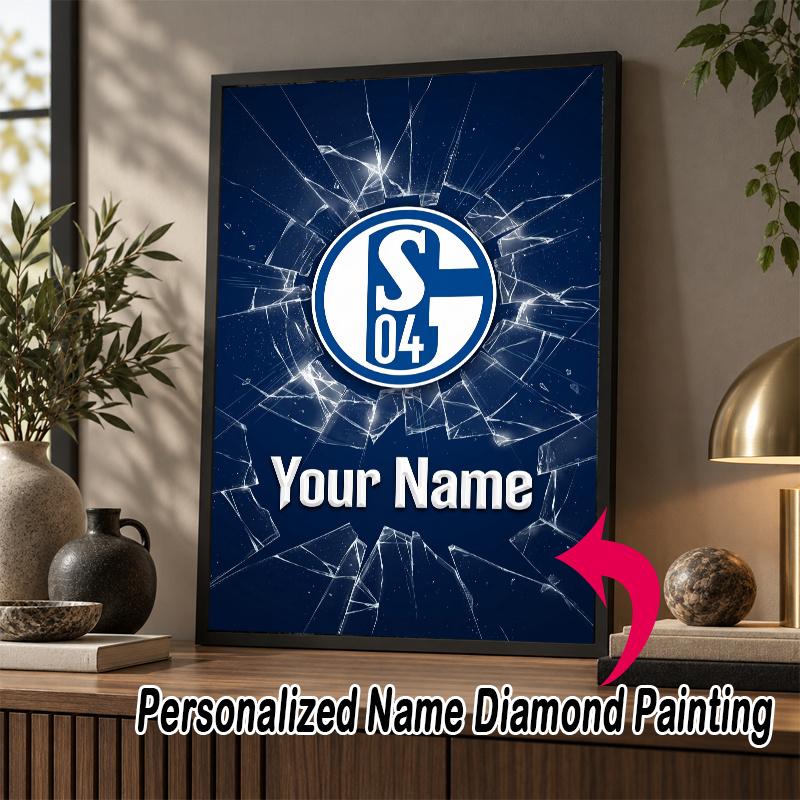 Custom Name Schalke 04 FC 5D Diamond Painting Personalized Full Drill Diamond Art Kit Gift