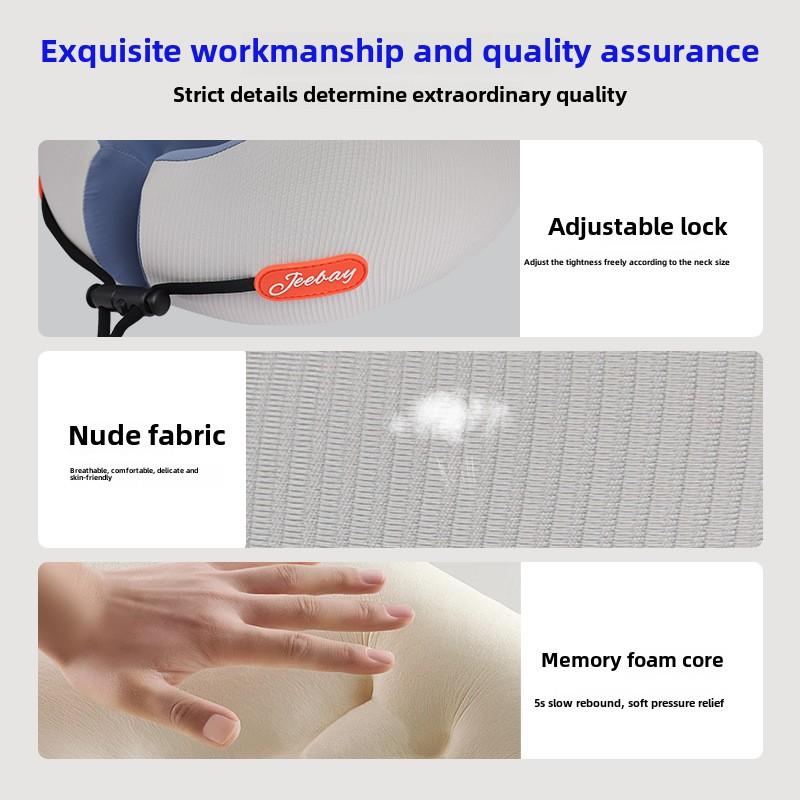 Memory Foam Ice Silk Neck Support Pillow Summer Travel Airplane U Shaped Portable Compact Pillow for Car Office Nap