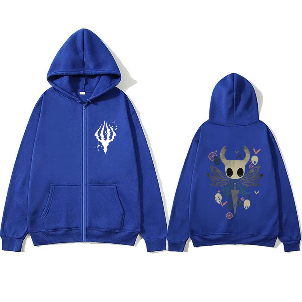 Game Hollow Knight Graphic Zipper Hoodie Fans Gift Men Women Fashion Casual Oversized Zip Up Jacket Unisex Vintage Hoodies Coat