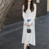 Solid Color Versatile Turtleneck Knitted Dress Women's Autumn and Winter New Medium and Long Loose Inner Bottom Sweater Skirt
