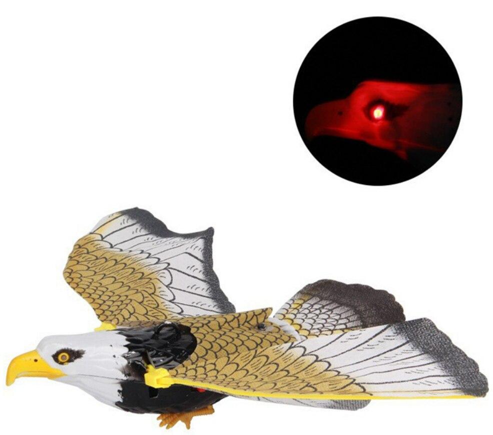 1Pcs Electric Flying Eagle Electronic Pet High-Quality Toy Rotating Simulation Flying Bird Featuring Lights Music
