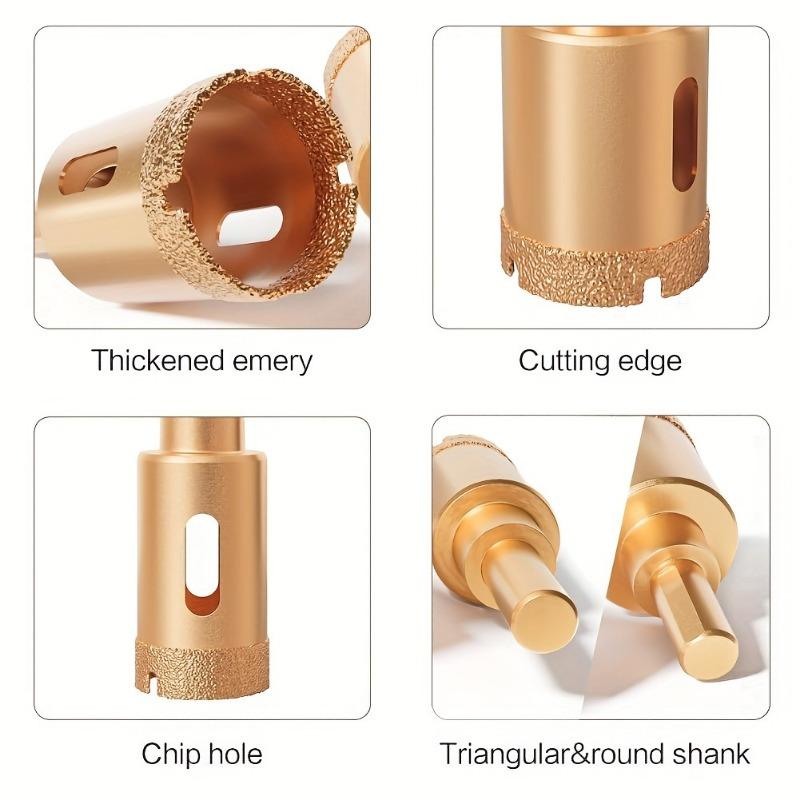 12-teiliges Diamantbeschichtetes Bohrer-Set, Lochsägen-Set für Glas, Marmor, Granit, Stein, Fliesen und Keramik von 6 bis 35 mm - Handwerkzeuge