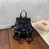 Small Backpack Solid Pu Leather Handbag Tote For Women Casual Fashion Travel Shoulder Bag Lady Phone Purse Anti-theft Backbag