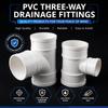 Corrosion-Resistant 3-Way Drainage Pipe Fittings White Drain Pipe Joint  Pipeline Accessories