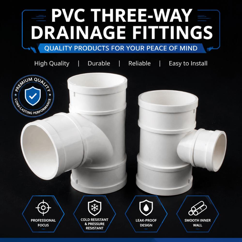 Corrosion-Resistant 3-Way Drainage Pipe Fittings White Drain Pipe Joint Pipeline Accessories