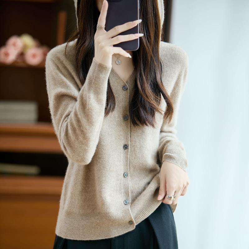 Women S Plus Size Loose Hooded Long Sleeve Knit Cardigan Sweater