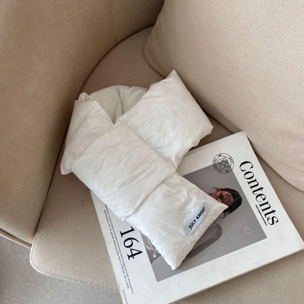 Warm Wrap Korean Style Scarf Solid Color Autumn Winter Shawl Scarf Casual Down Neck Scarf  Warm