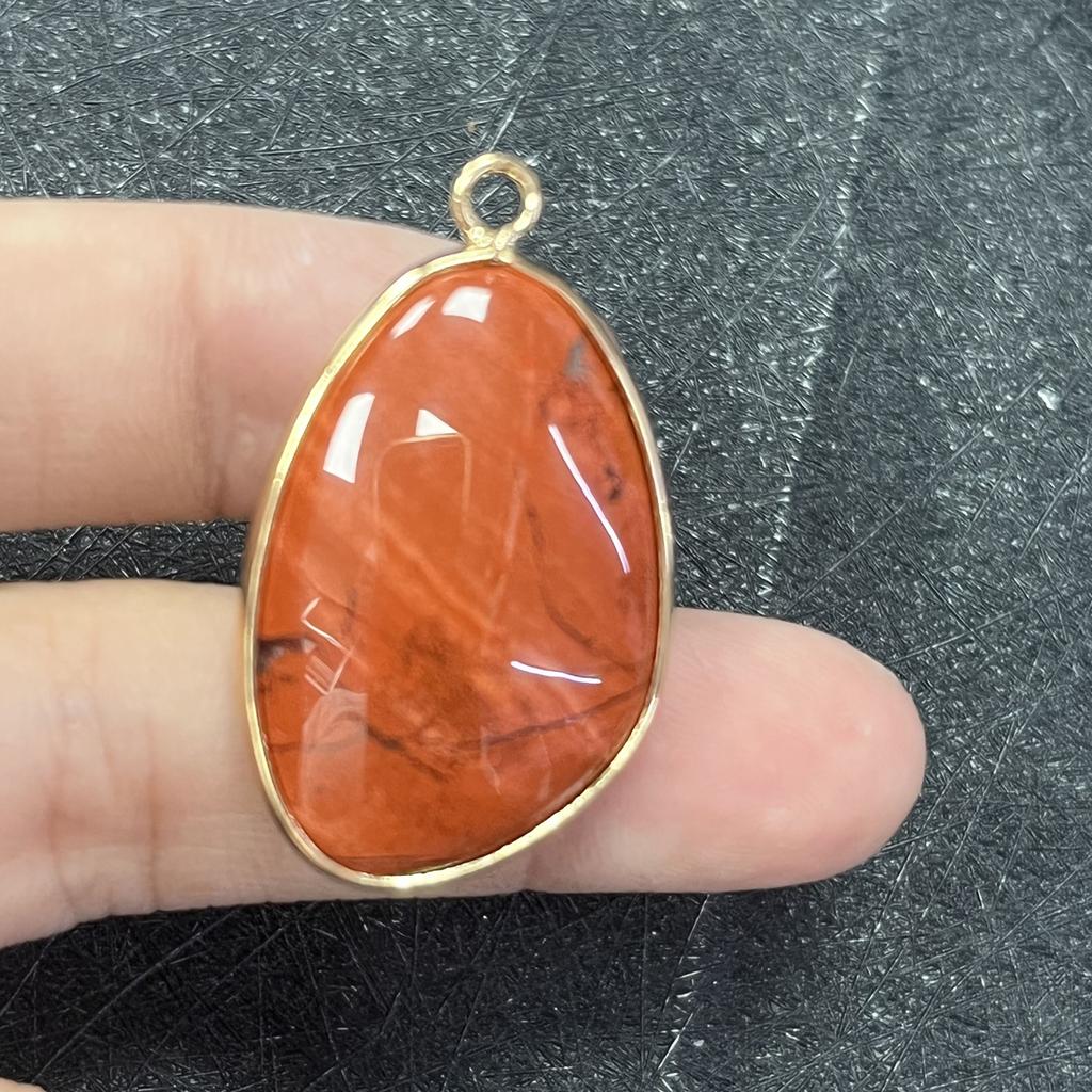 1 Stück, Energie-Naturstein-Anhänger, Böhmischer Stil Handgefertigt Unregelmäßiger Kristallachat Amethyst Jade Edelstein Anhänger für Schmuckherstellung DIY 20×35mm