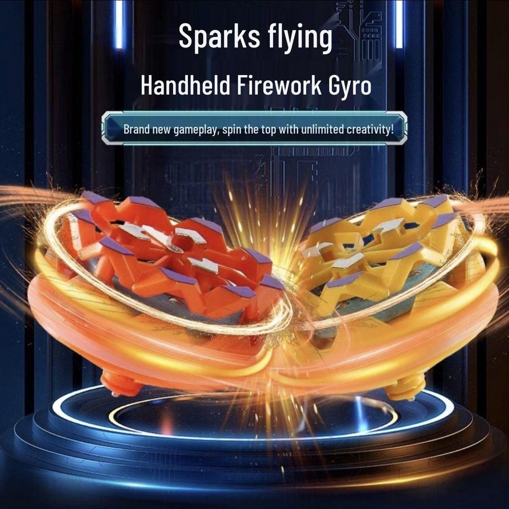 Fireworks Gyro Light-Up Rotating Fidget Spinner: Flashing Decompression Toy
