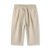 Summer new cool and breathable cropped pants thin men's solid color simple and versatile loose straight casual shorts