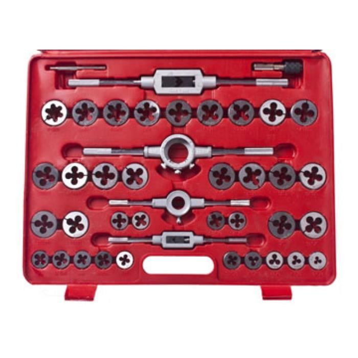 Ensemble de tarauds et filières - VIDAXL - 111 pcs - Acier au carbone - Mallette de transport