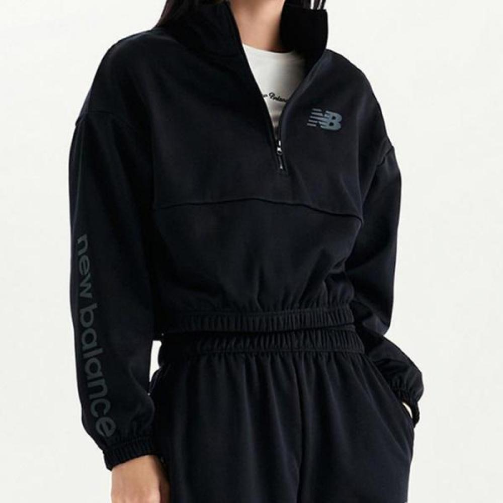 

New Balance Performance Fleece Quarter Zip Up Black Awt33187 Nbncd4s 85(S)