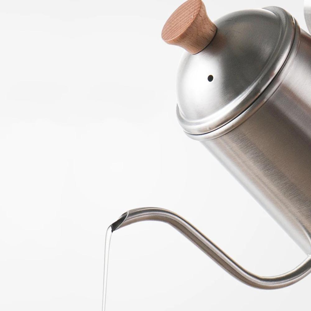 650ml kávovar s husím krkem, nerezová ocel, dřevěná rukojeť, ručně vařená kávovar, odolný proti opaření, japonský styl, konvice na vodu
