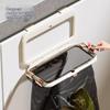 1 Pcs Kitchen Garbage Bag Holder Cabinet Door Hanging Trash Holder Foldable Multi-Purpose Bathroom Wall Plastic Bag Holder