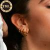 3Pairs 316L Stainless Steel Earrings for Women, 18K Gold Plated Hypoallergenic Hoop Set 8/10/12mm