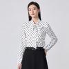 Women's Polka Dot Long-Sleeve Blouse with Bow