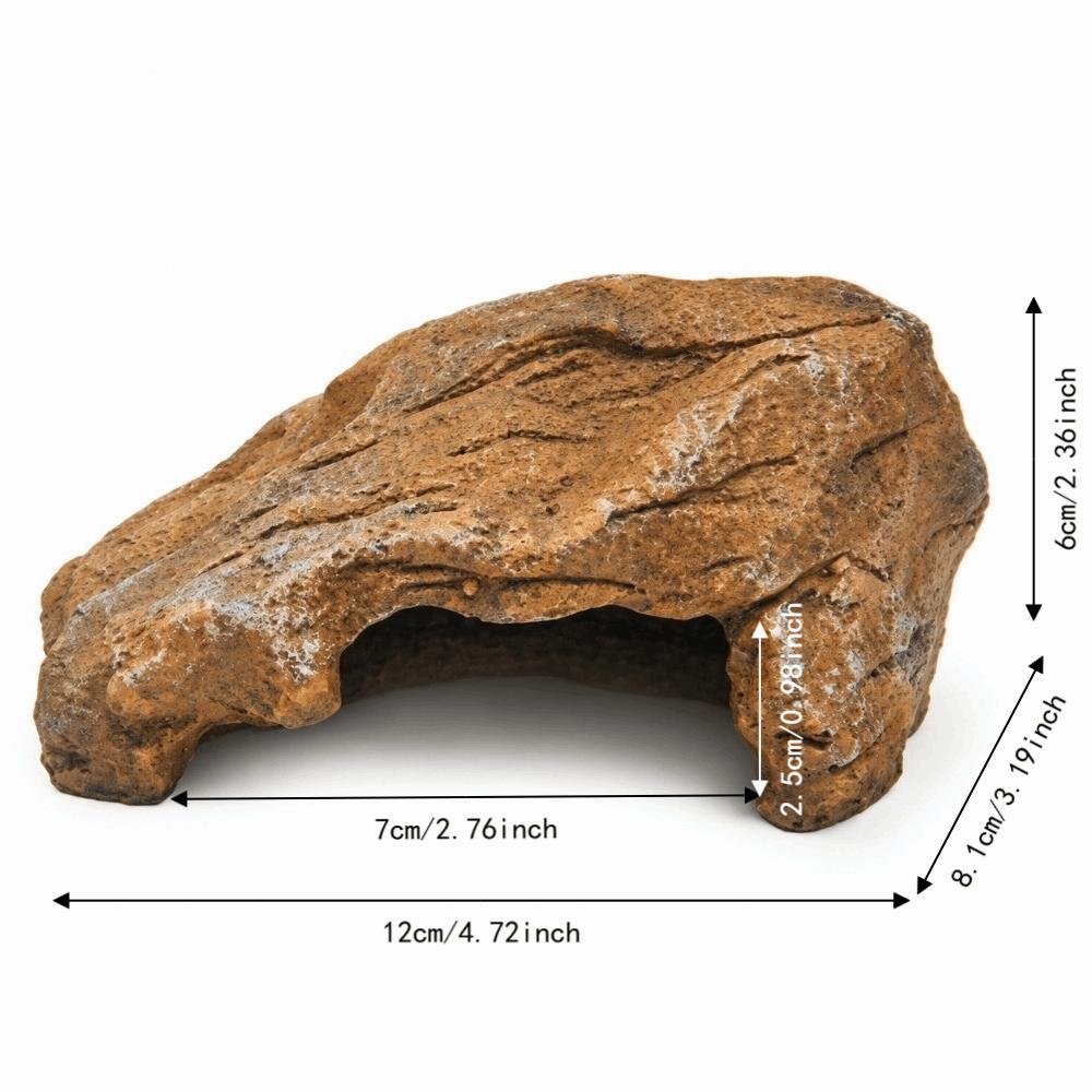 Flat Base Resin Rock Simulation Odorless Reptile Shelter Natural Rock Design Terrarium Setup