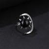 Elegant Moon and Star Crystal Ring Smooth Comfort Band Handmade Finger Jewelry Stylish Daily Wear Accessories