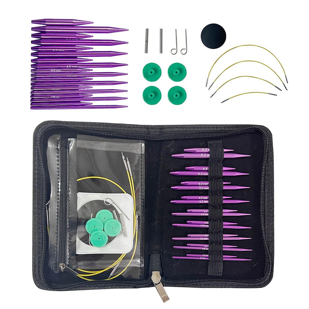 Crochet Hook Circular Knitting Needles Set with Case DIY Art Craft Weaving Sewing Stitches Tools Crochet Needle Knitting Tools