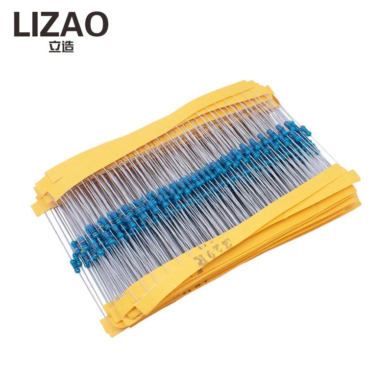 LIZAO 30 Values 1/4W Metal Film Resistors Kit 1% Tolerance 300/600Pcs 100R 1K 4K7 10K 47K 100K for Electronic Repair & DIY