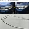 For Renault Kadjar 2016 2017 2018   Car Body Front Head Light Lamp Detector Frame Stick ABS Chrome Cover Trim Parts 2pcs
