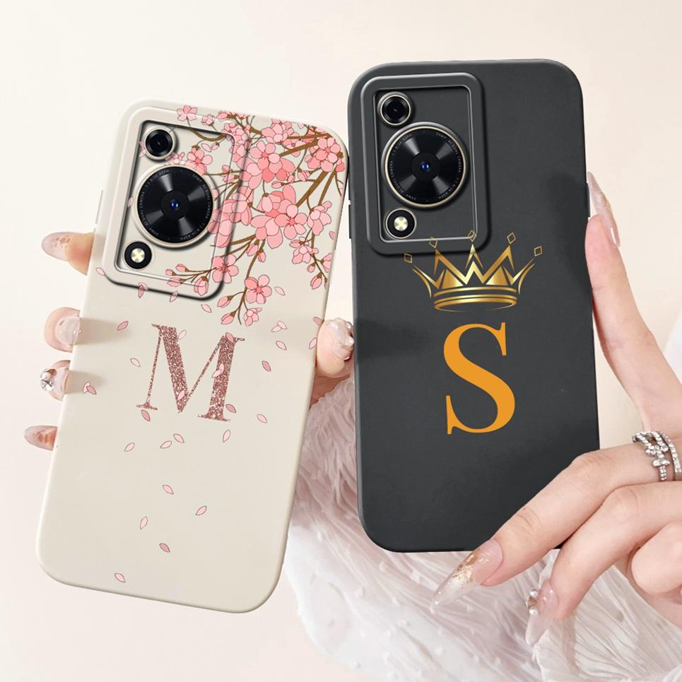 For Huawei Nova Y72 MGA-LX3 Case 26 Letters Nickname Shockproof Silicone TPU Back Cover for NovaY72 Y 72 4G Soft Housing Etui