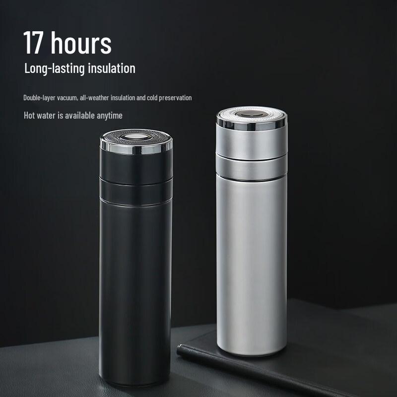 Stainless Steel Double-Layer Business Car Mug with One-Key Open Lid