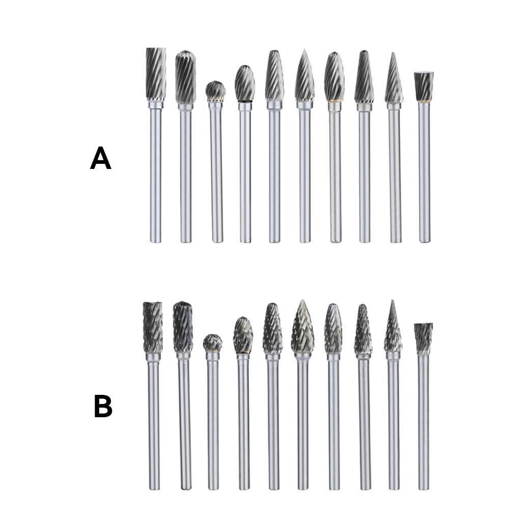 10 Pieces Grinding Rotary Burr File Home Industrial Factory End Milling Slicer Replacement Hand Drill Tool Parts