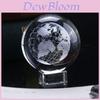 Elegant 60mm 3d Crystal Ball Glass Laser Engraved Miniature Earth Sphere For Home Decor