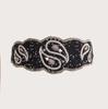 New Taiji Pattern Bead Elastic Buckle Waist Belt, Heavy Industry Bohemian Ethnic Style Women's Belt