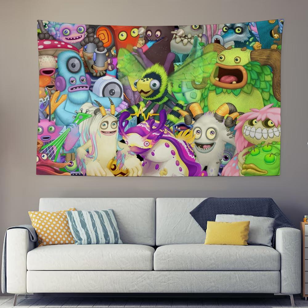 

Game My SSinging Cute MMonsters Tapestry Background Hanging Cloth Bedroom Tapestry Room Decor Aesthetic Tapestry Wall Party 74x94cm(29x37in)