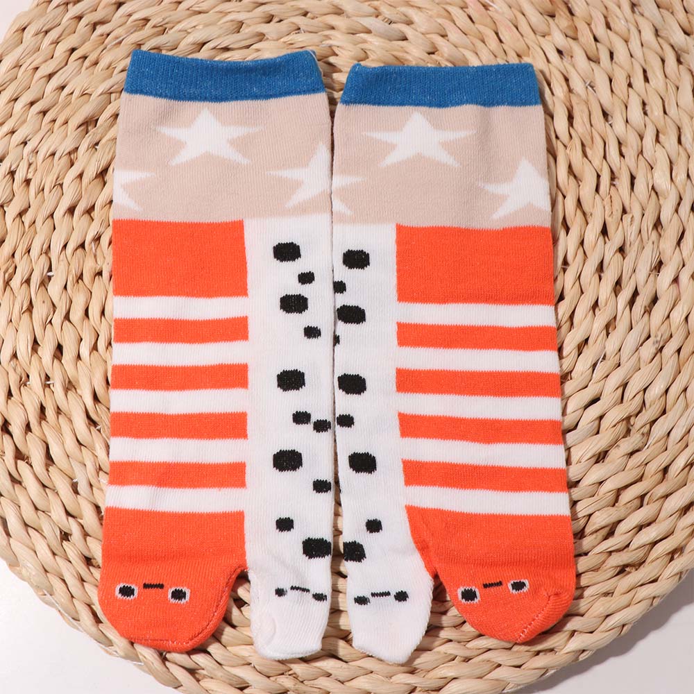 Cute Deep-sea Animals Funny Fish Tube Socks Whale Shark Toe Mid Calf Sock Stripe Dot Flower Eel Toe Separator Socks Gift