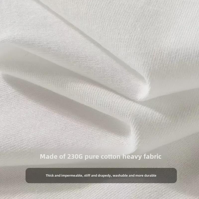 Camiseta unisex blanca de algodón puro de 230 g con hombros caídos