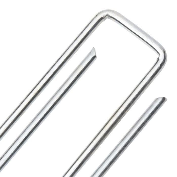 VidaXL Piquets de sol en forme de U 50 pcs 20x4 cm acier galvanisé, piquet de jardin, piquet pour membrane de jardin, piquet 4009362